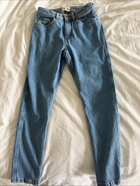 Sezane High-Rise Slim Straight Women Jeans in Light Blue - Denim